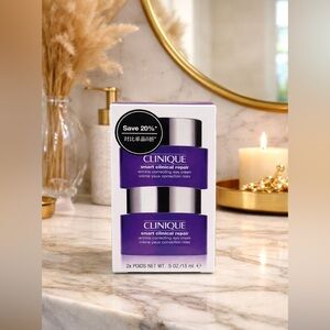 NIB Clinique Smart Clinical Repair Wrinkle Correcting Eye Cream TWO jars